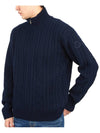 zip-up half neck wool knit top navy - MONCLER - BALAAN 6