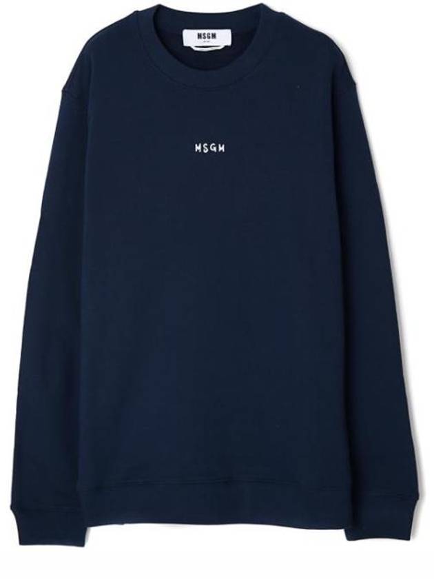 Micro Logo Print Sweatshirt Navy - MSGM - BALAAN 2