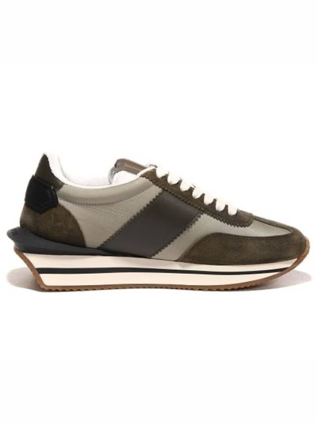 Logo James Panel Low Top Sneakers Khaki - TOM FORD - BALAAN 3