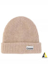 Logo Patch Knit Beanie Sand - GANNI - BALAAN 2