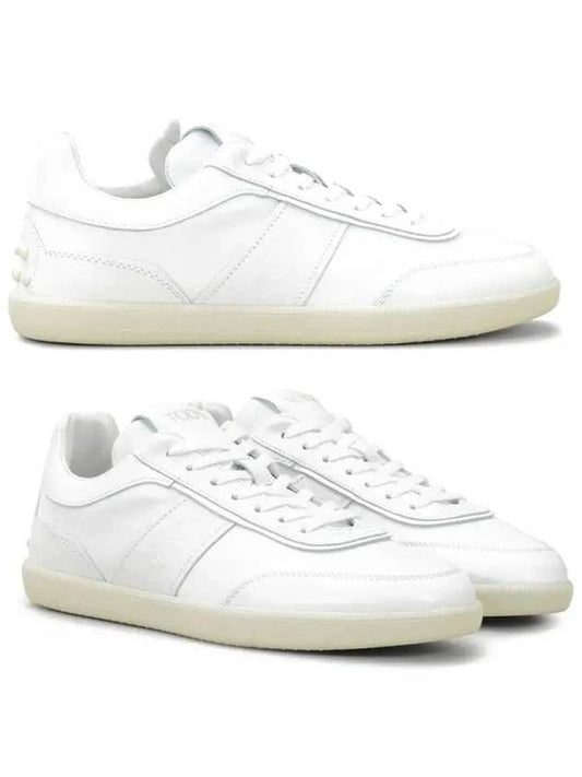 Men's Tab Leather Sneakers White - TOD'S - BALAAN 2