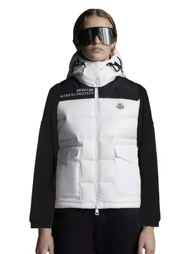 Women Ciboure Hoodie Padded Vest White - MONCLER - BALAAN.