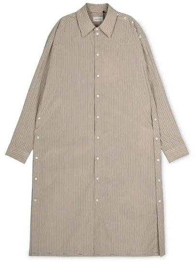 Women's Playful Striped Shirt Midi Dress Rose Beige - LEMAIRE - BALAAN 2