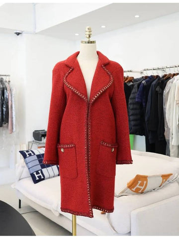 15A Lesage Gold Tweed Coat Red 34 P51890 - CHANEL - BALAAN 1