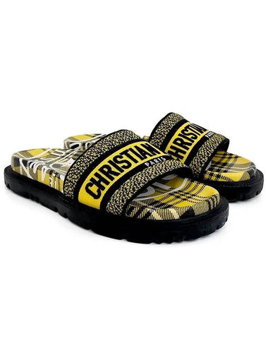 Dway Canvas Sandals 37 Yellow Black 4ET0401 - DIOR - BALAAN 1