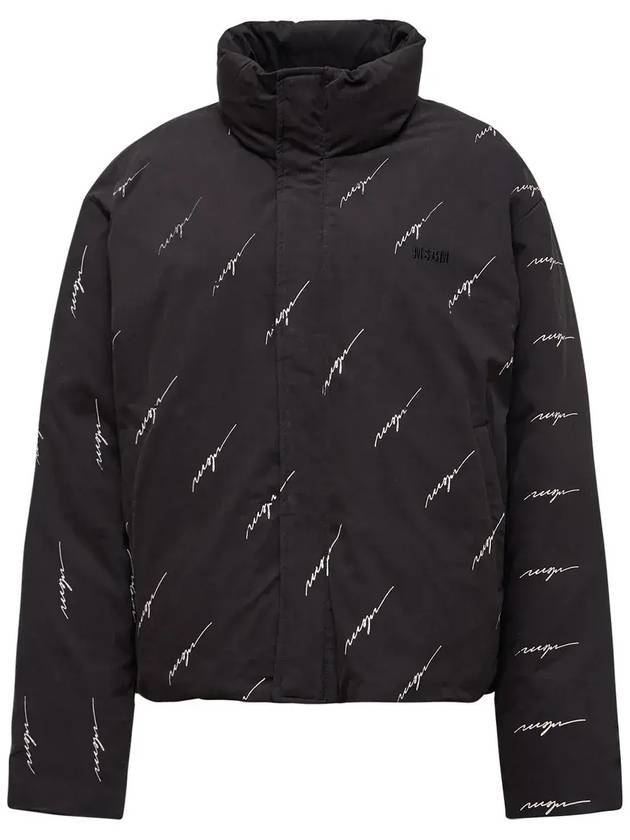 Logo Print Quilted Down Padding Black - MSGM - BALAAN 1