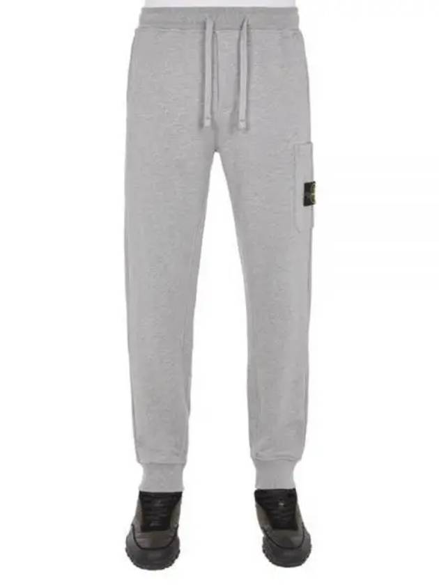 Compass Patch Cotton Jersey Track Pants Light Grey - STONE ISLAND - BALAAN 2