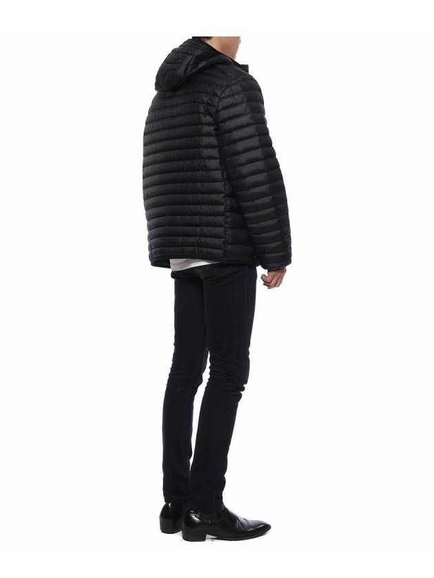 Room Woven Chamber Recycled Nylon Down Padding Hooded Jacket Black - STONE ISLAND - BALAAN 7