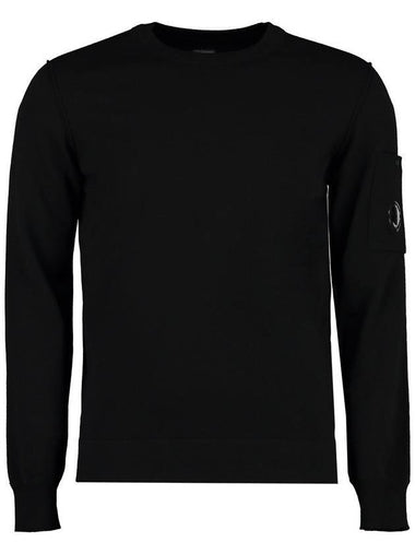 Men's Lens Wappen Wool Knit Top Black - CP COMPANY - BALAAN 1