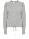 Triomphe Patch Crew Neck Wool Cashmere Knit Top Grey - CELINE - BALAAN 1