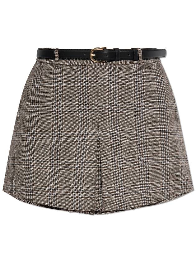 Self Portrait Plaid Pattern Shorts, Women's, Grey - SELF PORTRAIT - BALAAN 1