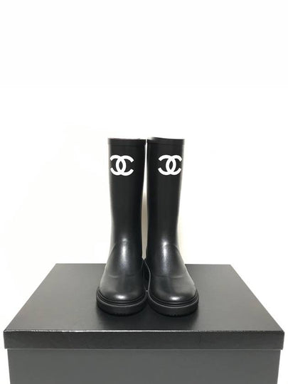 CC Logo Caoutchouc Rain Boots Black - CHANEL - BALAAN 2