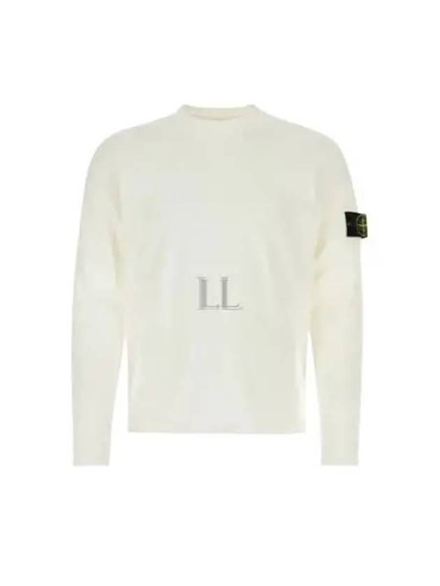 Raw Hand Cotton Crewneck Knit Top White - STONE ISLAND - BALAAN 2