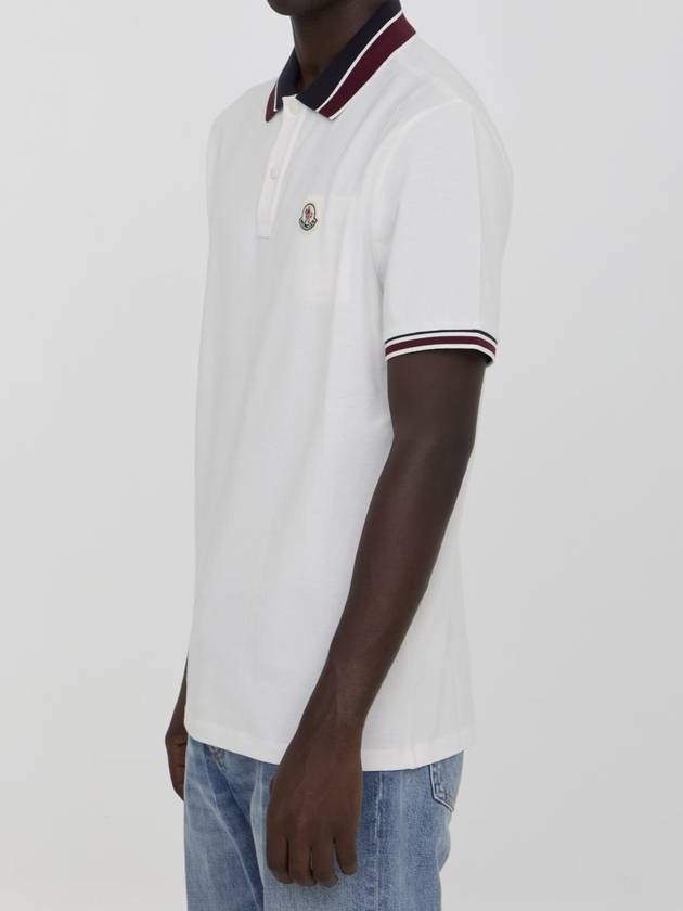 Logo Patch Polo Shirt White - MONCLER - BALAAN 3