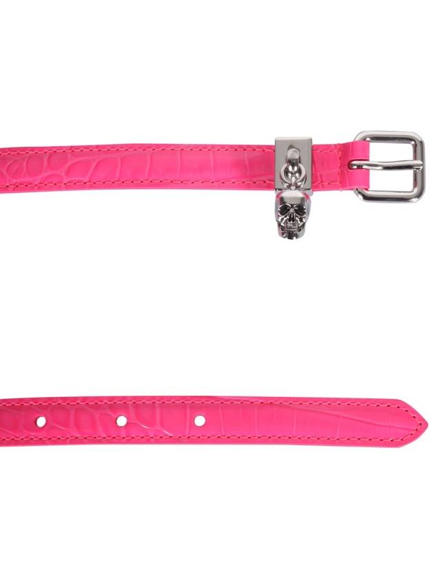 Skull Leather Belt Pink - ALEXANDER MCQUEEN - BALAAN 3