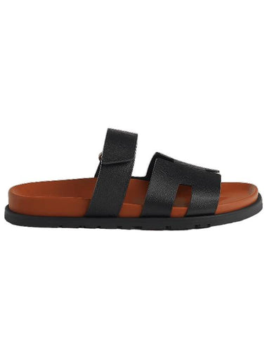 Chypre Calfskin Sandals Black - HERMES - BALAAN 1