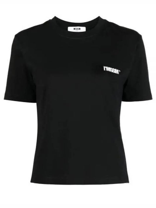 I'msgm Logo Patch Short Sleeve T-Shirt Black - MSGM - BALAAN 2