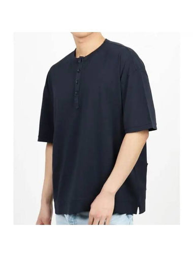 Serafino Short Sleeve T-Shirt Navy - TEN C - BALAAN 1