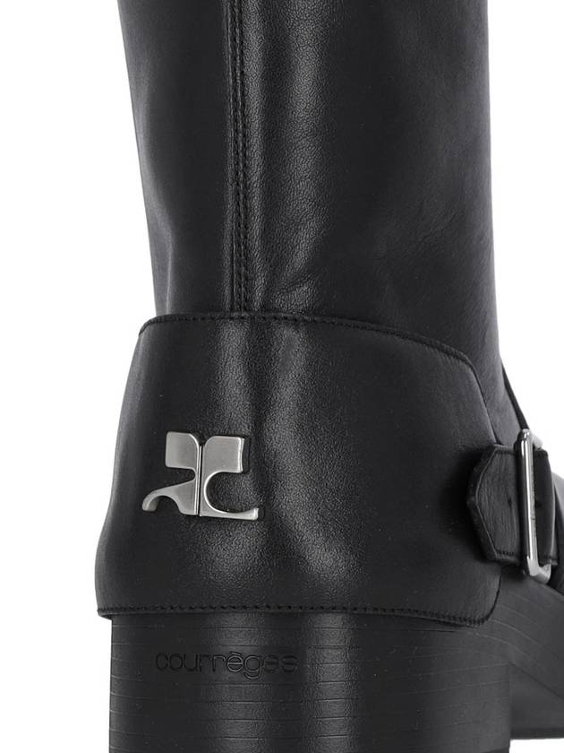 Americana Harness Leather Middle Boots Black - COURREGES - BALAAN 6