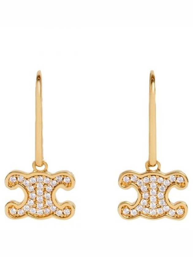 Triomphe Rhinestone Earrings Gold - CELINE - BALAAN 1