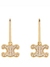 Triomphe Rhinestone Earrings Gold - CELINE - BALAAN 1