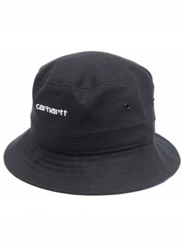 Script Embroidered Logo Bucket Hat Black - CARHARTT WIP - BALAAN 2