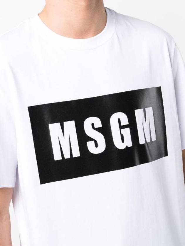 Box Logo Short Sleeve T-Shirt White - MSGM - BALAAN 6