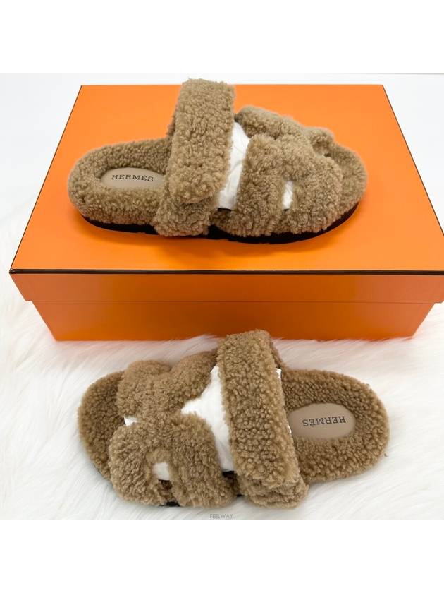 Chypre Sandals Woolskin Beju Akhjil - HERMES - BALAAN 6