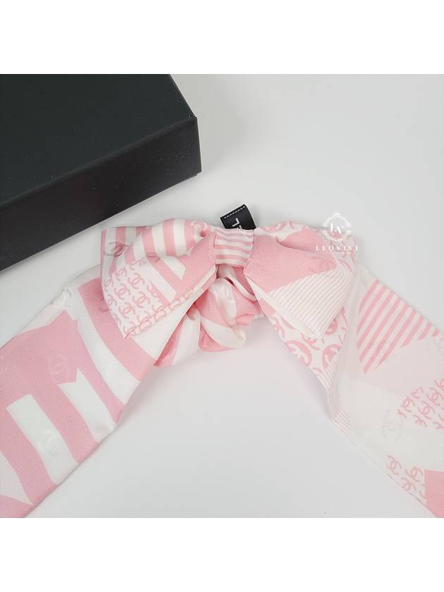 CC Logo Ribbon Stripe Silk Twilly Scrunch Hair Band Chouchou Gopchang Hair Band Scarf Bandeau AA8965 - CHANEL - BALAAN 8