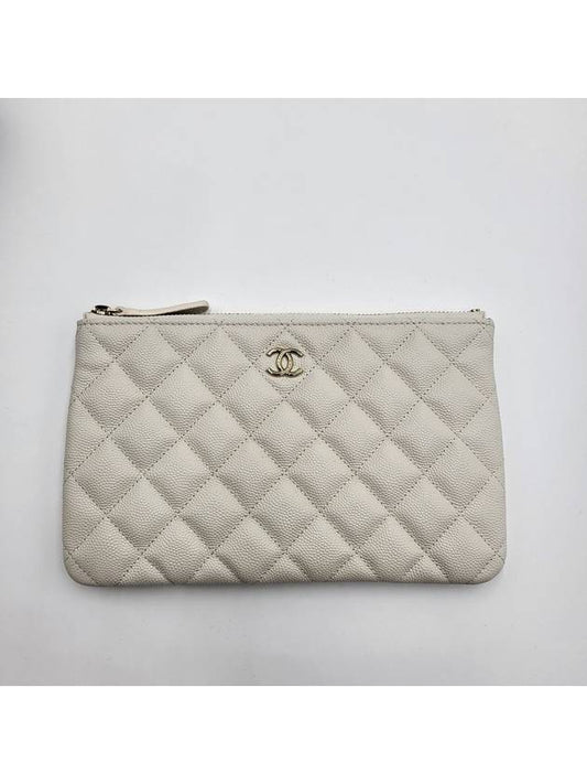 Classic small pouch caviar white gold AP1071 - CHANEL - BALAAN 1