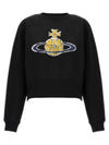 Logo Print Cotton Sweatshirt Black - VIVIENNE WESTWOOD - BALAAN 2