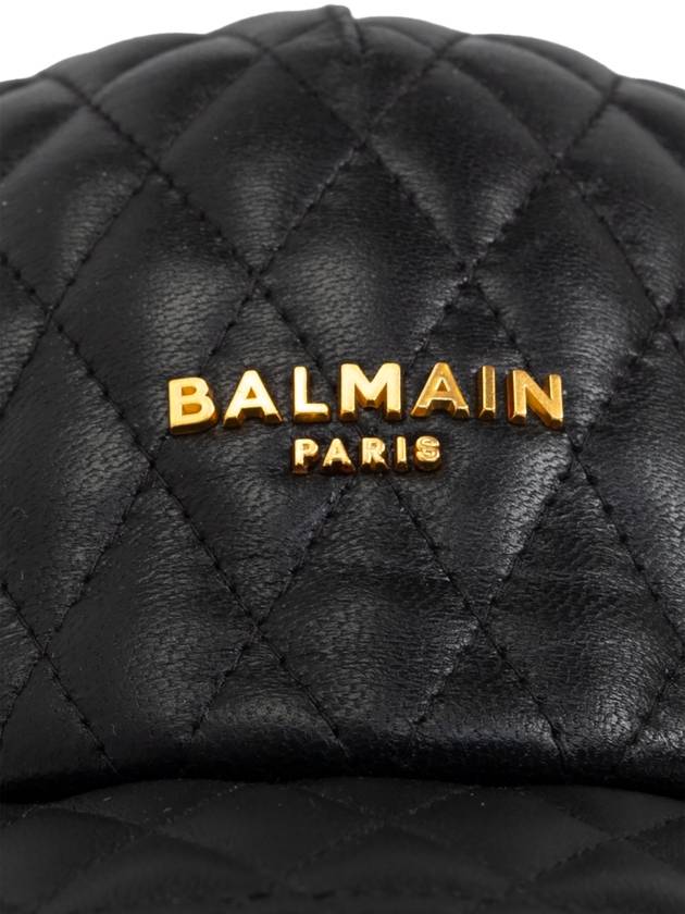 Balmain Leather Baseball Cap, Men's, Black - BALMAIN - BALAAN 4