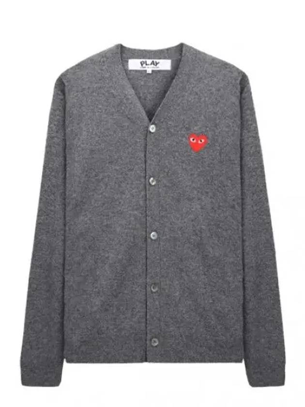 AX N008 051 3 P1N008 AZ Red Heart Wappen Wool Cardigan - COMME DES GARCONS - BALAAN 1