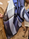 Mega Check Silk Muffler Navy - BURBERRY - BALAAN 4