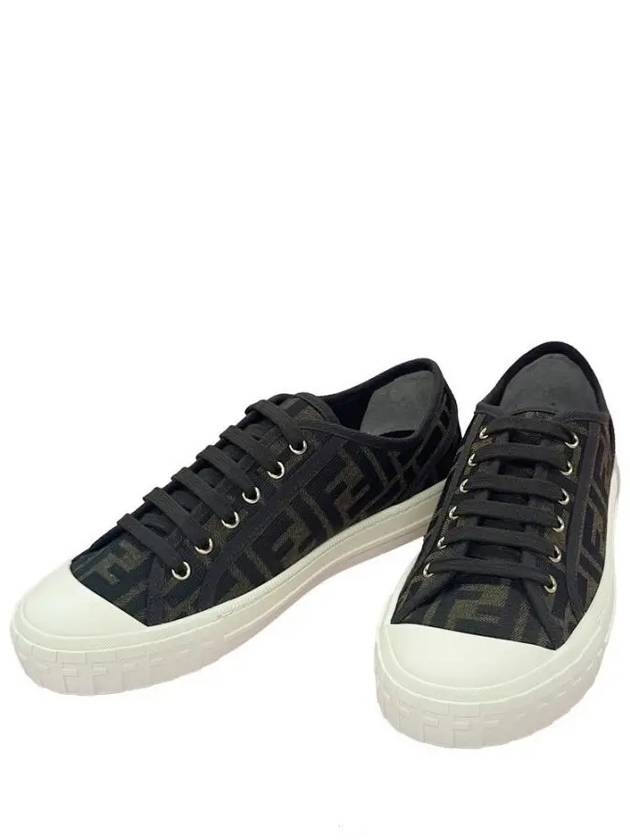 Domino FF Fabric Low Top Sneakers Brown - FENDI - BALAAN 6