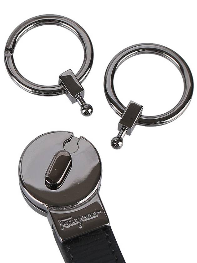 Gancini Revival Key Holder Black - SALVATORE FERRAGAMO - BALAAN 8