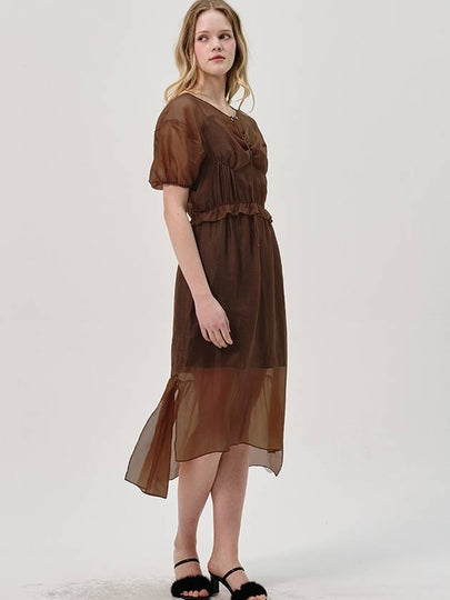 Cupra Oganza Bustier Detail Dress_Brown - SORRY TOO MUCH LOVE - BALAAN 2