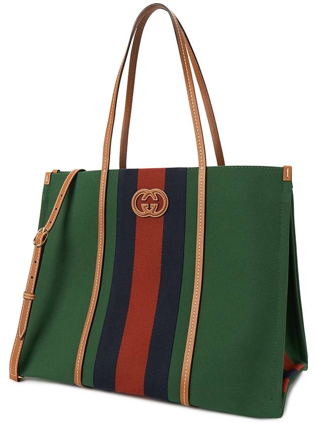 Women's Interlocking Tote Bag Green - GUCCI - BALAAN 3