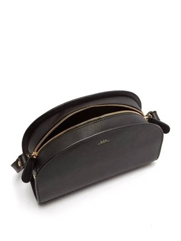 Demi Lune Half Moon Saffiano Cross Bag Black - A.P.C. - BALAAN 3