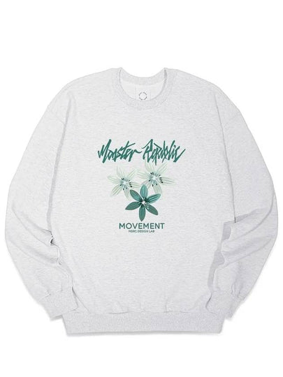 Sweet Flower Sweatshirt Evergreen Melange Grey - MONSTER REPUBLIC - BALAAN 2