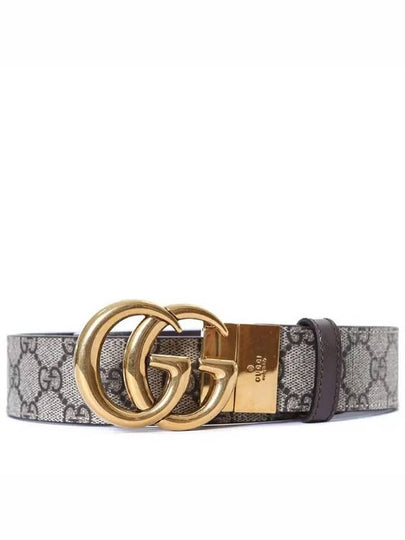 GG Marmont Reversible Leather Belt Beige Brown - GUCCI - BALAAN 2