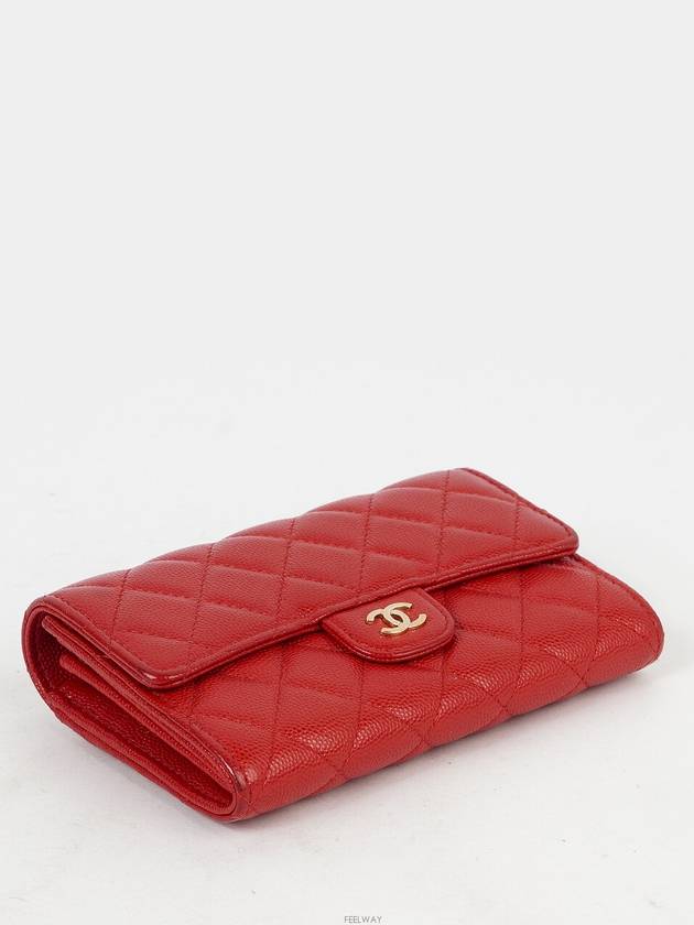 Classic flap medium wallet red gold plated 74267 - CHANEL - BALAAN 3