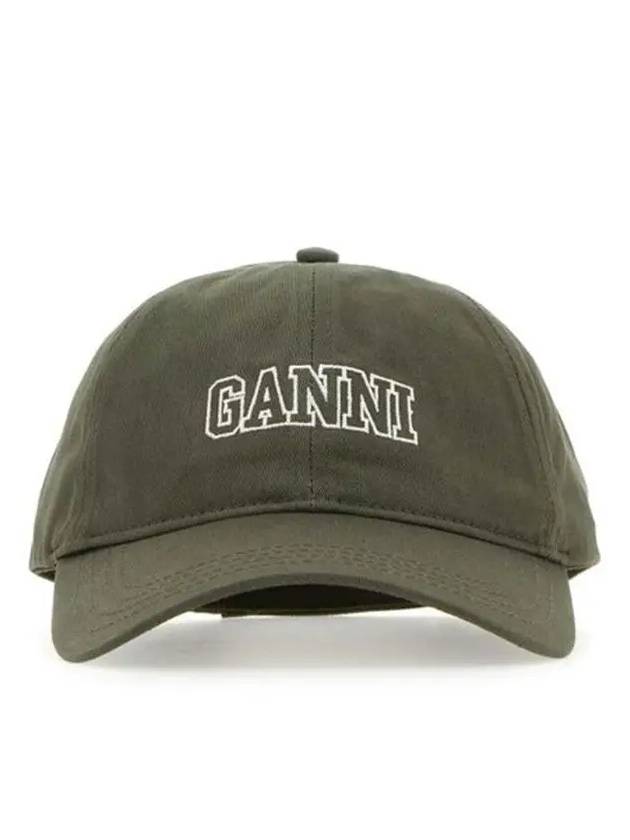 Embroid Logo Ball Cap Green - GANNI - BALAAN 2