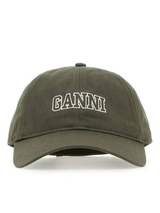 Embroid Logo Ball Cap Green - GANNI - BALAAN 2