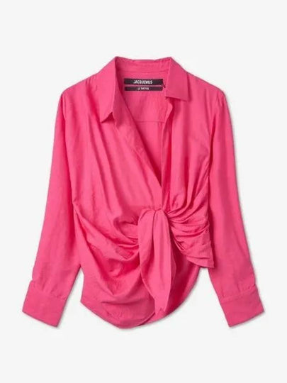 Le Chemise Bahia Tied Sash Shirt Pink - JACQUEMUS - BALAAN 2