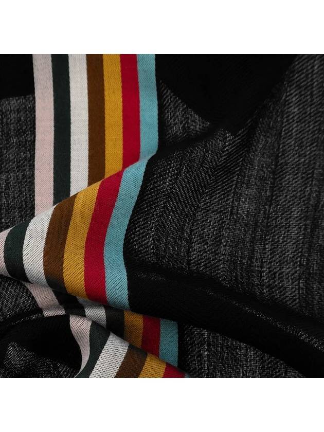 Central Multi Stripe Muffler Black - PAUL SMITH - BALAAN 4