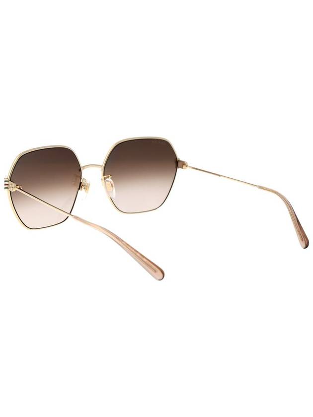 Eyewear Logo Geometric Frame Metal Sunglasses Brown - GUCCI - BALAAN 5