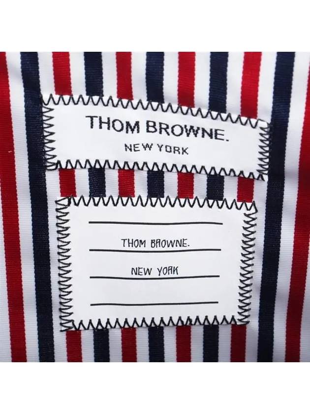 Logo Striped Pebbled Leather Clutch Bag Black - THOM BROWNE - BALAAN 9