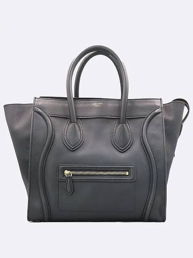 165213 Black leather luggage silver printed tote bag - CELINE - BALAAN 1