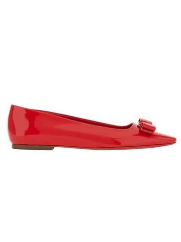 Salvatore Women's Vara Bow Ballerina Flats Red - SALVATORE FERRAGAMO - BALAAN 1